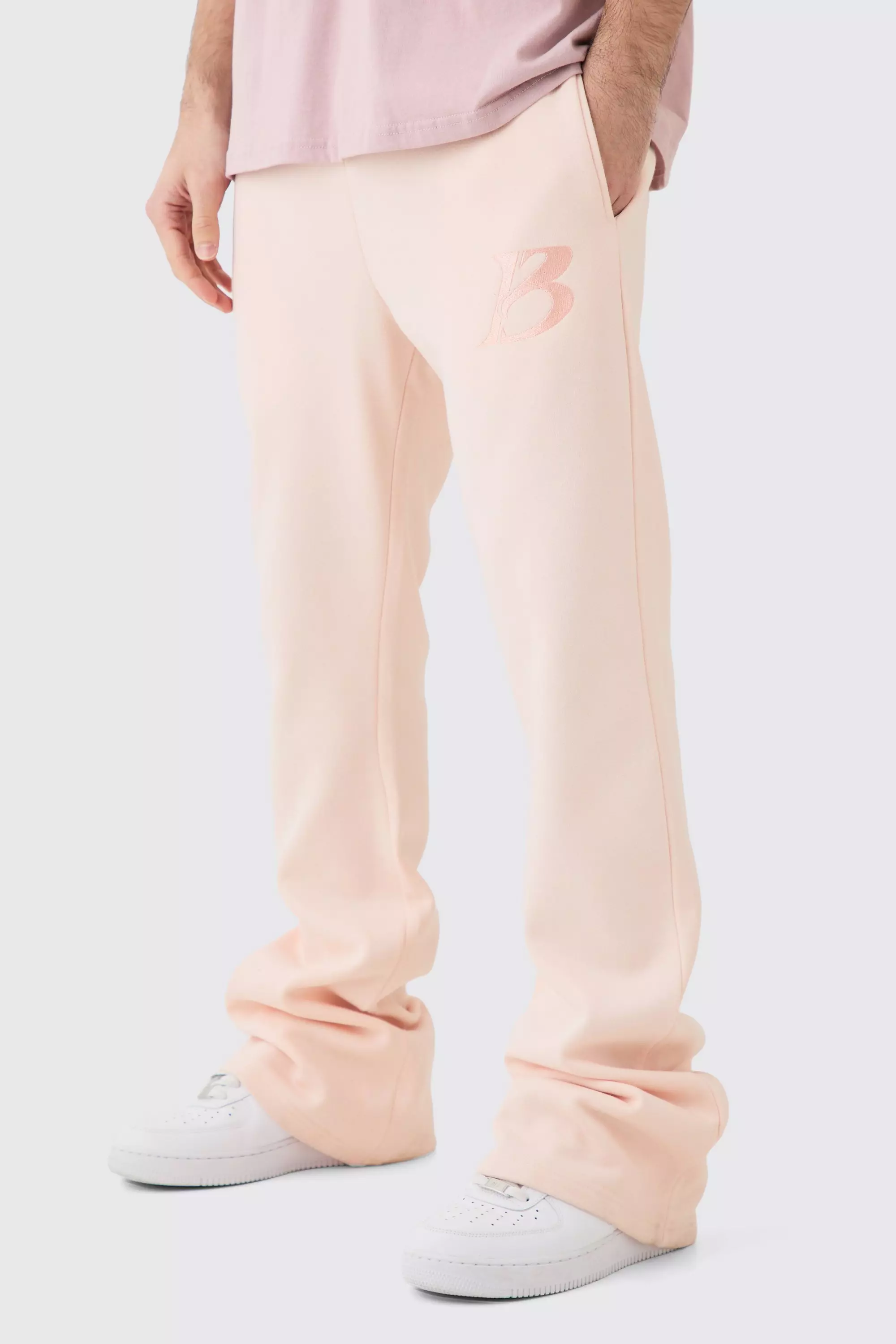 Pink discount stacked joggers